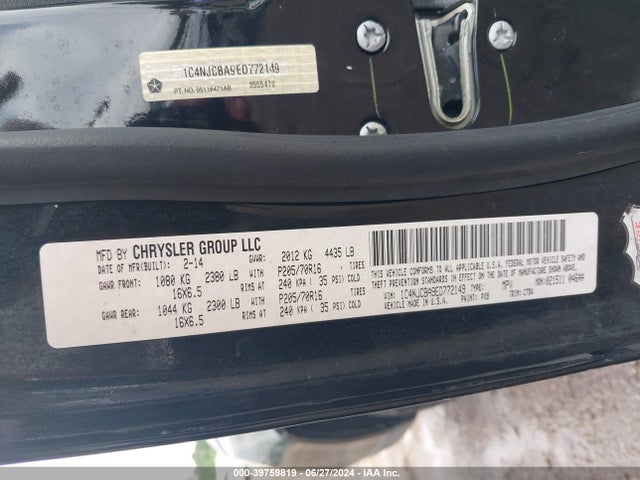 1C4NJCBA9ED772149 Jeep Compass Sport