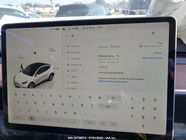 7SAYGDEE5NF366199 Tesla Model Y Long Range Dual Motor All-wheel Drive