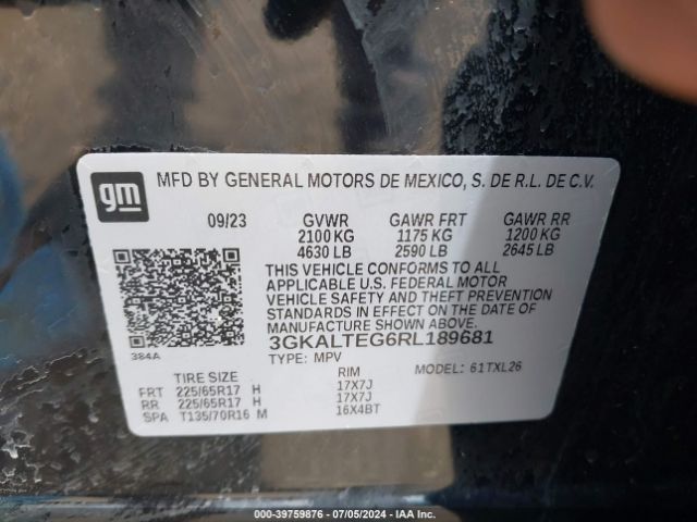 3GKALTEG6RL189681 GMC Terrain Awd Sle