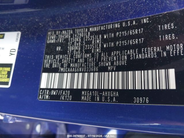 7MUCAAAG6NV033686 Toyota Corolla Cross Le