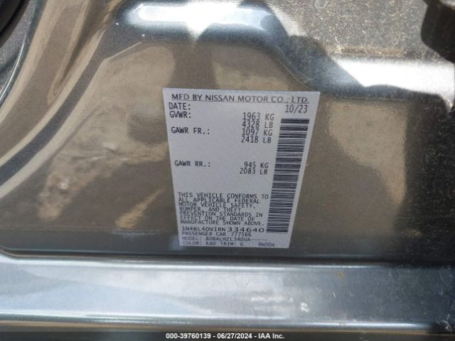 1N4BL4DV1RN334640 Nissan Altima Sv Fwd