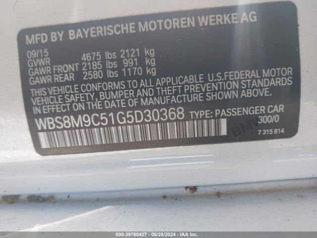 WBS8M9C51G5D30368 BMW M3