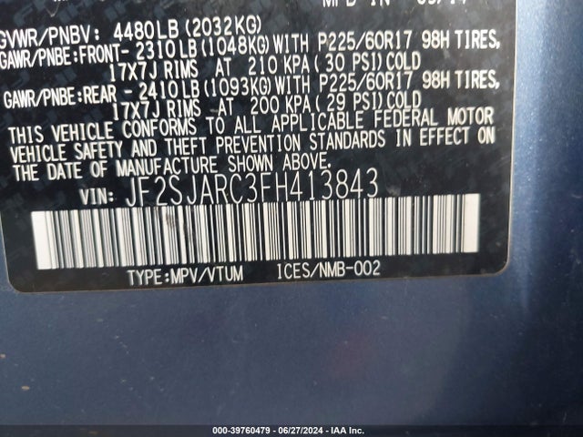 Subaru Forester 2.5i Limited 2015 JF2SJARC3FH413843 Image 9