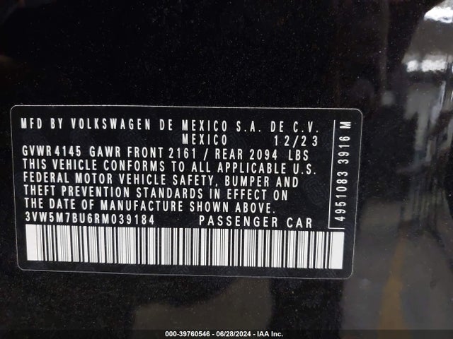 3VW5M7BU6RM039184 Volkswagen Jetta 1.5t S