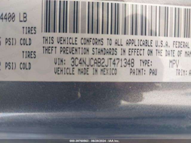 3C4NJCAB2JT471348 Jeep Compass Sport Fwd