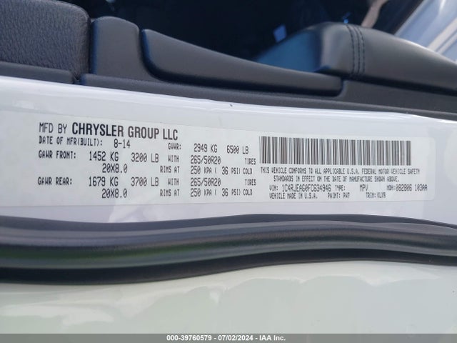 1C4RJEAG0FC634946 Jeep Grand Cherokee Altitude