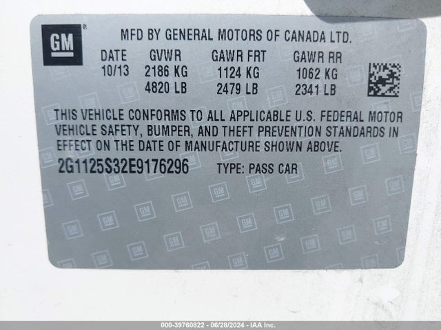 Chevrolet Impala 2lt 2014 2G1125S32E9176296 Image 9