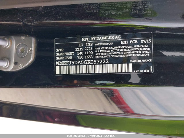 Smart Fortwo Passion/prime/proxy/pure 2016 WMEFJ5DA5GK057222 Image 9