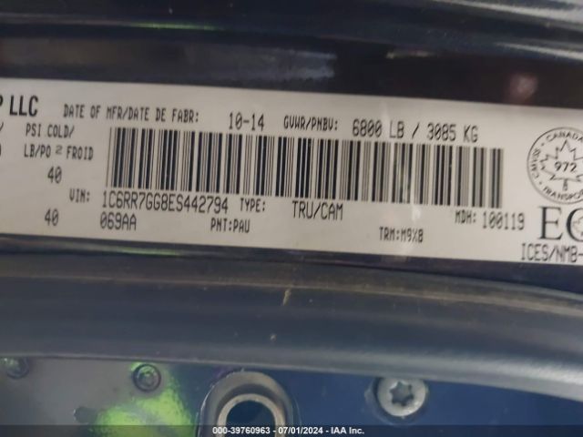 1C6RR7GG8ES442794 RAM 1500 Slt