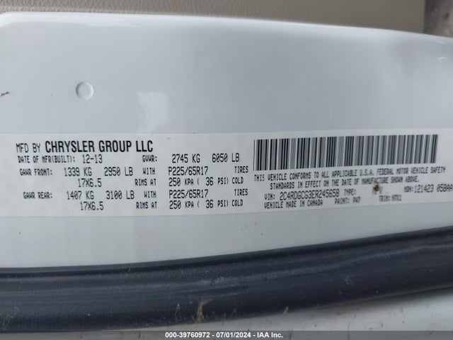 Dodge Grand Caravan Sxt 2014 2C4RDGCG3ER245658 Image 9