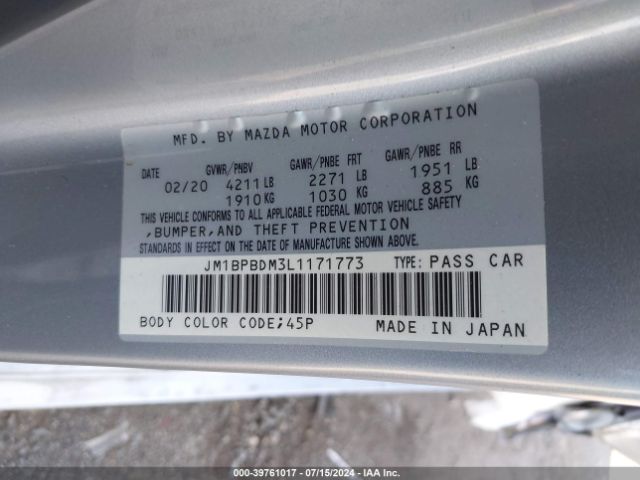 JM1BPBDM3L1171773 Mazda Mazda3 Preferred Package