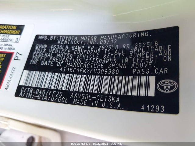 Toyota CAMRY SE 2014 4T1BF1FK7EU308980 Image 9