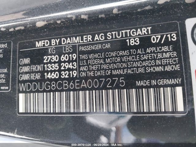 WDDUG8CB6EA007275 Mercedes-Benz S 550