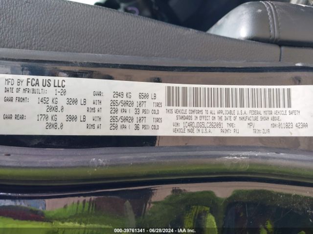 1C4RDJDG5LC262091 Dodge Durango Gt Plus Awd