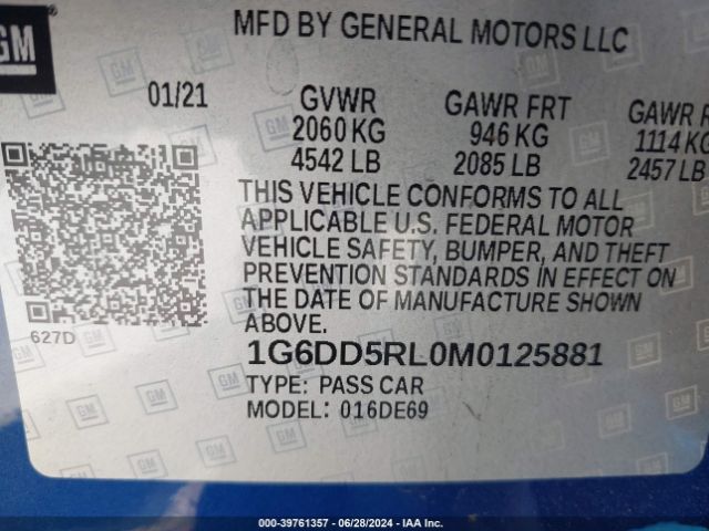 1G6DD5RL0M0125881 Cadillac Ct4 V-series