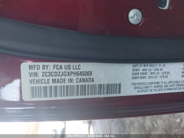 2C3CDZJGXPH645069 Dodge Challenger Gt
