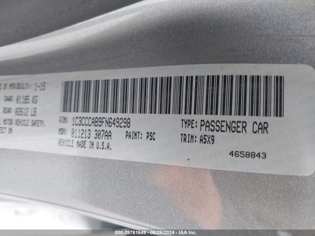 1C3CCCAB9FN649298 Chrysler 200 Limited