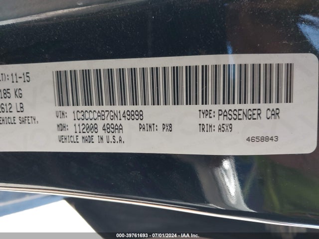 1C3CCCAB7GN149898 Chrysler 200 Limited