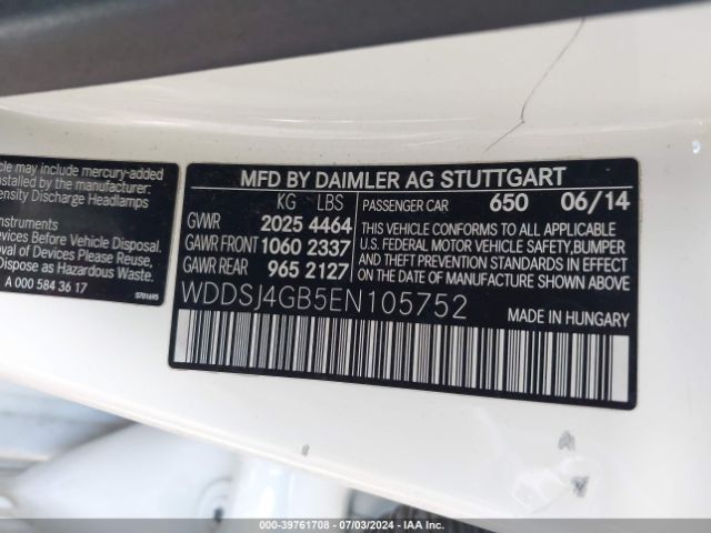 WDDSJ4GB5EN105752 Mercedes-Benz CLA 250 4MATIC