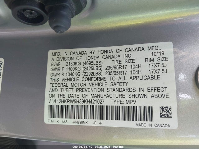 Honda CR-V LX 2019 2HKRW5H39KH421027 Image 9