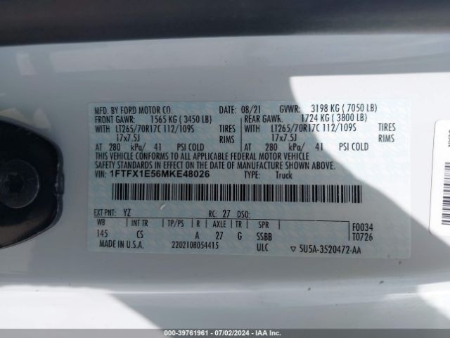 1FTFX1E56MKE48026 Ford F-150 Xl