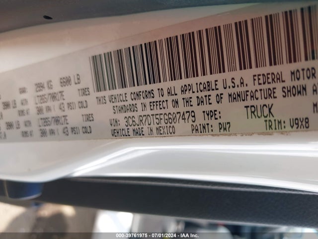 3C6JR7DT5FG607479 RAM 1500 Tradesman