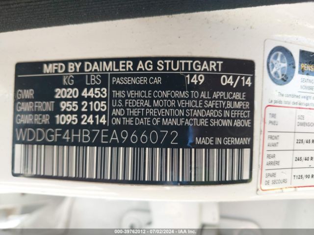 WDDGF4HB7EA966072 Mercedes-Benz C 250 Luxury/sport
