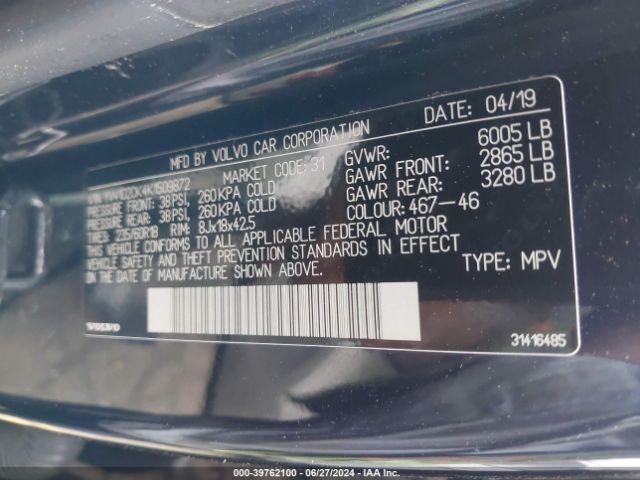 YV4102CK4K1509872 Volvo Xc90 T5 Momentum
