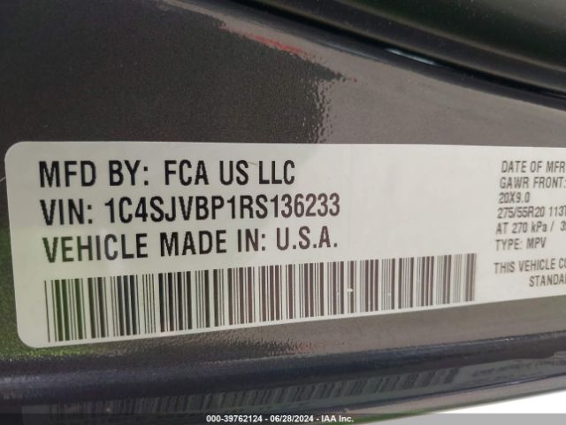 1C4SJVBP1RS136233 Jeep Wagoneer Series Ii 4x4