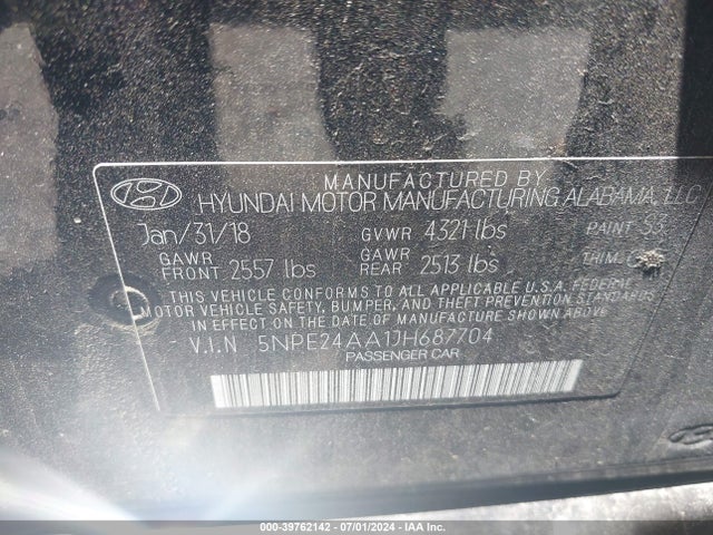 Hyundai SONATA ECO 2018 5NPE24AA1JH687704 Image 9