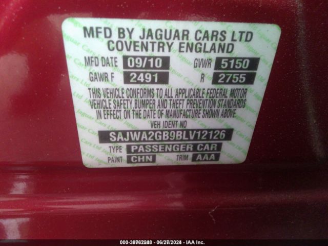 2011 JAGUAR XJ SAJWA2GB9BLV12126 Photo 8