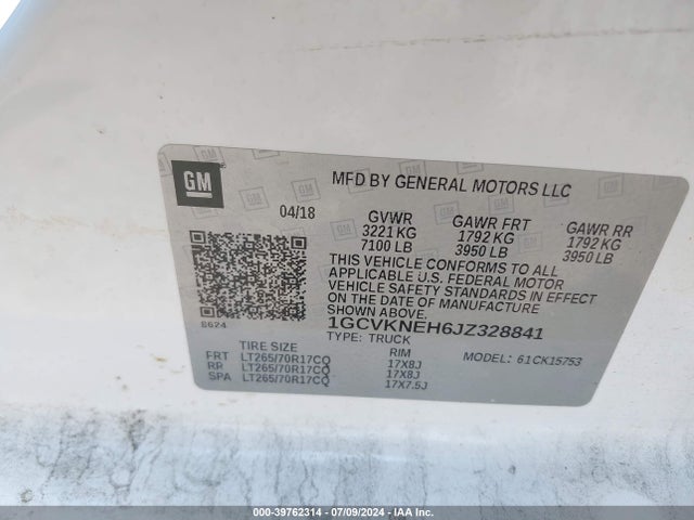 Chevrolet Silverado 1500 Wt 2018 1GCVKNEH6JZ328841 Image 9