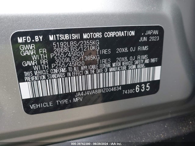 JA4J4VA88RZ004634 Mitsubishi Outlander Se 2.5 S-awc