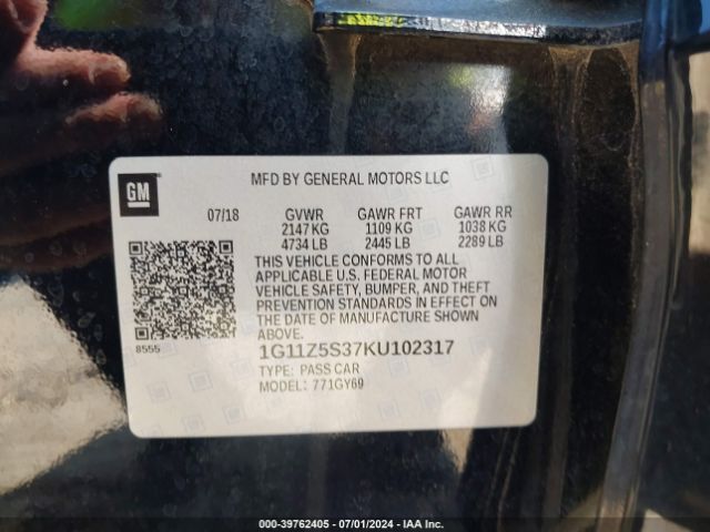 1G11Z5S37KU102317 Chevrolet IMPALA LT