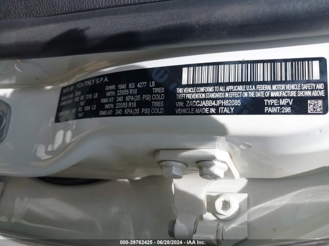 ZACCJABB4JPH82085 Jeep Renegade Altitude Fwd