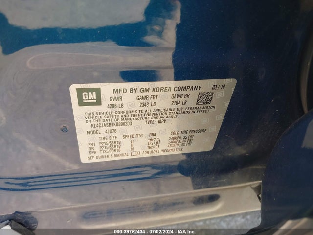 KL4CJASB9KB896203 Buick Encore Fwd Preferred