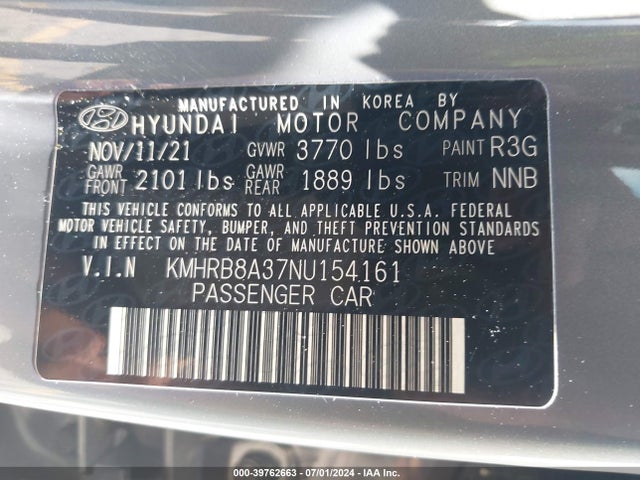 Hyundai Venue Se 2022 KMHRB8A37NU154161 Image 9