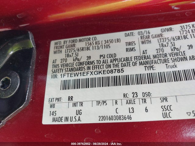 Ford F-150 Xlt 2016 1FTEW1EFXGKE08785 Image 9