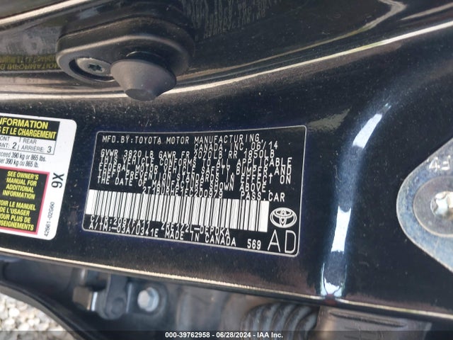 Toyota COROLLA L 2014 2T1BURHE1EC200979 Image 9