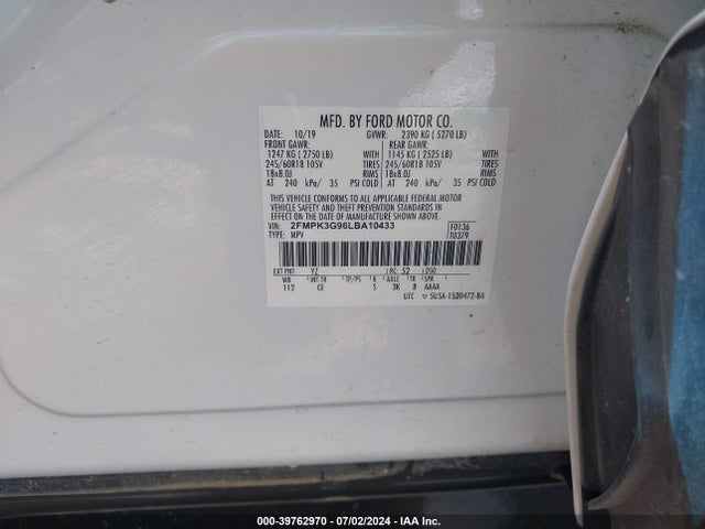 2FMPK3G96LBA10433 Ford EDGE SE