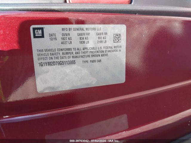 1G1YM2D79G5113865 Chevrolet Corvette Stingray Z51