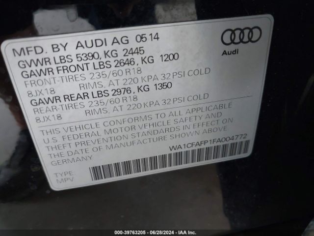 WA1CFAFP1FA004772 Audi Q5 2.0t Premium