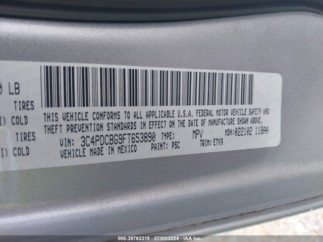 Dodge Journey Sxt 2015 3C4PDCBG9FT653890 Image 9