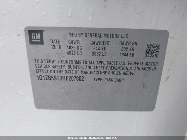 Chevrolet MALIBU LS 2017 1G1ZB5ST3HF207862 Image 9