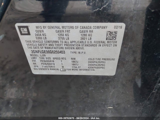 Chevrolet Equinox Ltz 2016 2GNFLGE36G6259453 Image 9