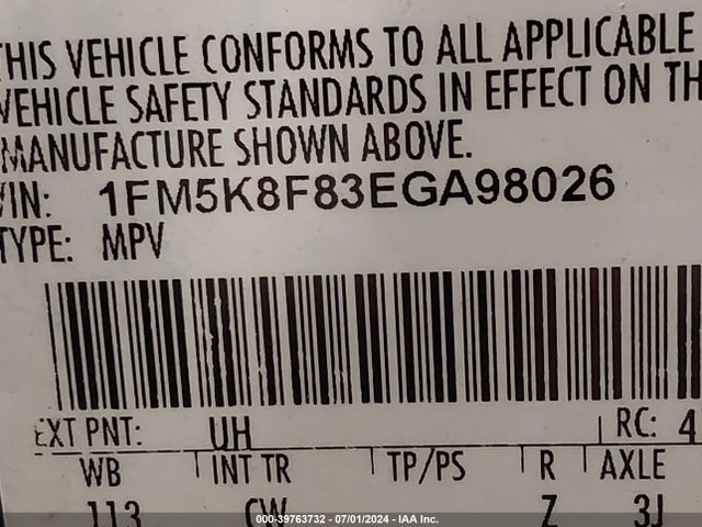 Ford Explorer Limited 2014 1FM5K8F83EGA98026 Image 9