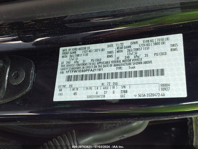 Ford F-150 Xlt 2023 1FTFW1E80PFA21161 Image 9