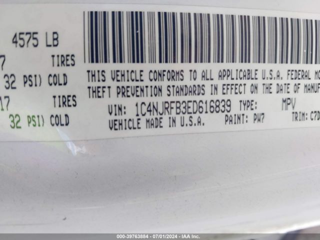 1C4NJRFB3ED616839 Jeep Patriot Latitude