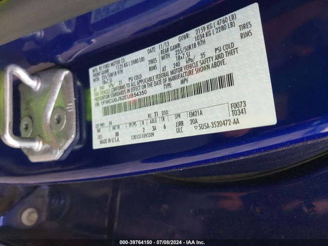 Ford Escape Titanium 2014 1FMCU0J92EUB54350 Image 9