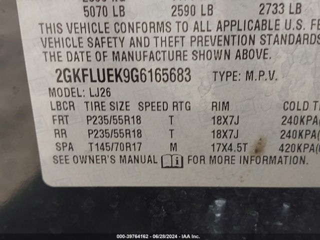 2GKFLUEK9G6165683 GMC Terrain Slt